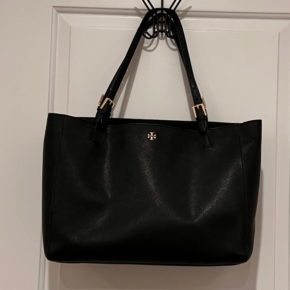 Tory Burch Saffiano Laptop Buckle Tote